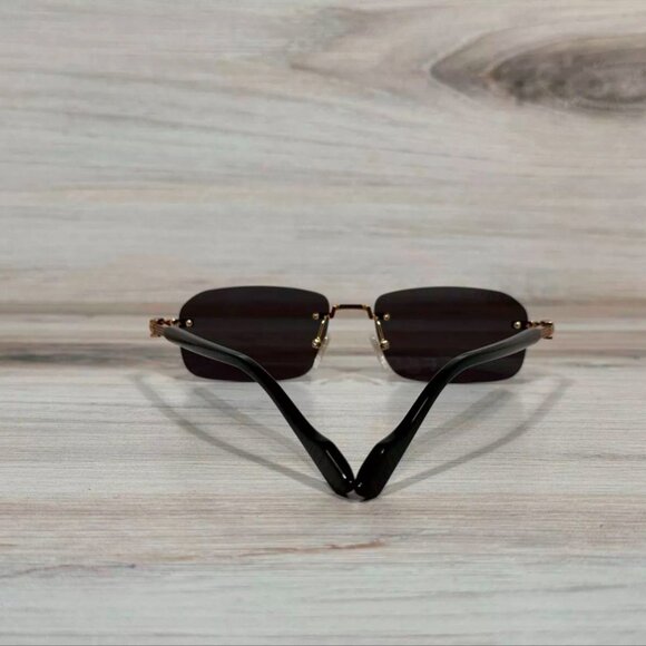 Gucci  Rimless Black & Gold Sunglasses main image 5